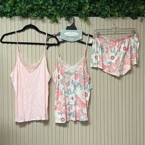 Flora Nikrooz 2-Piece Cami & Shorts Pajama Set Pink Floral Size L – T90629